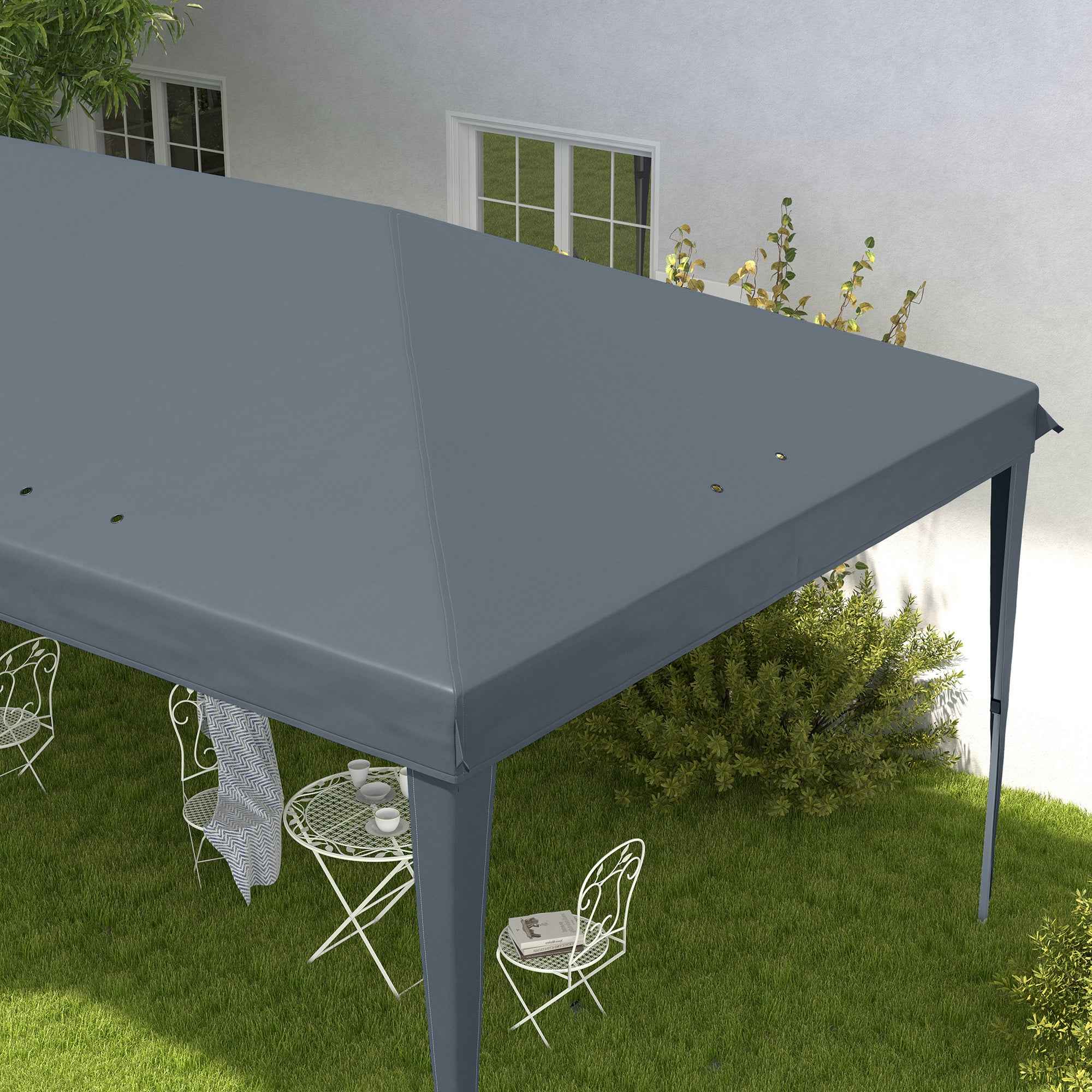 Outsunny 6x3m Pop-up Garden Gazebo Folding Party Tent with Carry Bag, Grey