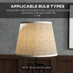 Floor Lamp with 2 Shelves in Metal and MDF with Fabric Lampshade, Ø42x166 cm, Black and Brown