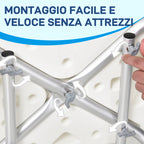 Aluminium Shower Chair with Adjustable Height and Non-Slip Feet, 51.5x51.5x71-84cm, White