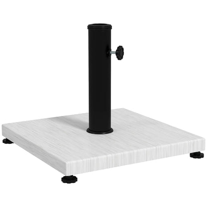 25kg Metal and Concrete Umbrella Base with Wood Effect, 45x45x33.5cm, White