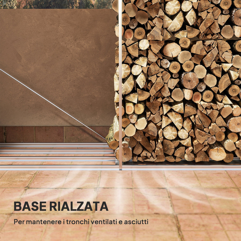 Wood Shed with Galvanized Steel Frame and Raised Base, 240x 86x160cm, Black