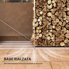 Wood Shed with Galvanized Steel Frame and Raised Base, 240x 86x160cm, Black