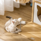 Cat Scratching Post with 2 Posts, House, Hammock, Bed and 2 Balls, Made of Wood, Fleece and Sisal, 48x40x126 cm