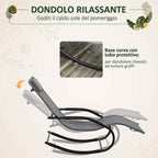 Outsunny Zero Gravity Ergonomic Rocking Lounger, Metal and Texteline, 63x160x88cm