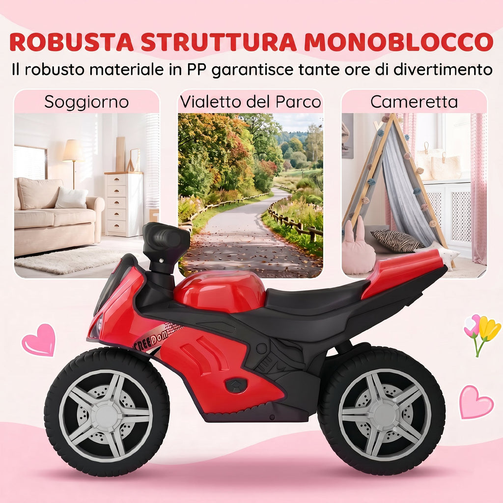 AIYAPLAY Balance Bike Without Pedals with Music for Children 18-36 Months, Red