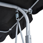 Outsunny 3-Seater Metal Garden Swing, Removable and Washable Sun Canopy, Black and Silver, 171x108x150cm