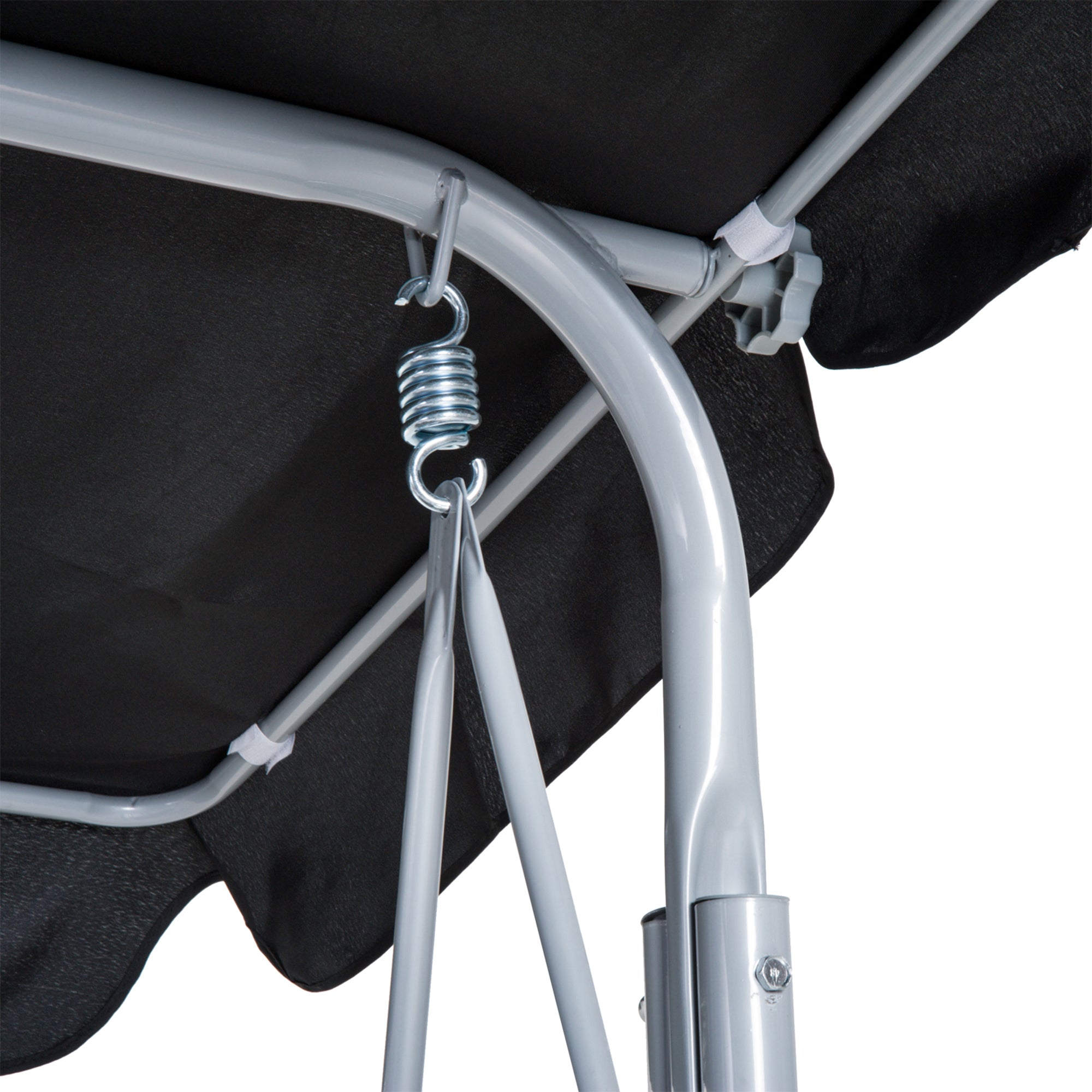 Outsunny 3-Seater Metal Garden Swing, Removable and Washable Sun Canopy, Black and Silver, 171x108x150cm