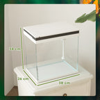 Goldfish Aquarium 26L with LED Lights, Filter System and Water Pump, 38x26x38 cm, White