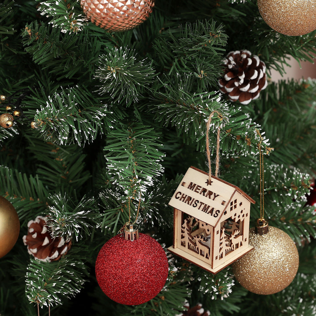 150cm Tall Snow-Covered Christmas Tree with 395 Branches, Pine Cones and Steel Base