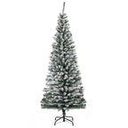 Green PP Snow-Covered Christmas Tree with 492 Fireproof Branches and Stainless Steel Base, Ø60x180 cm 4 (1)