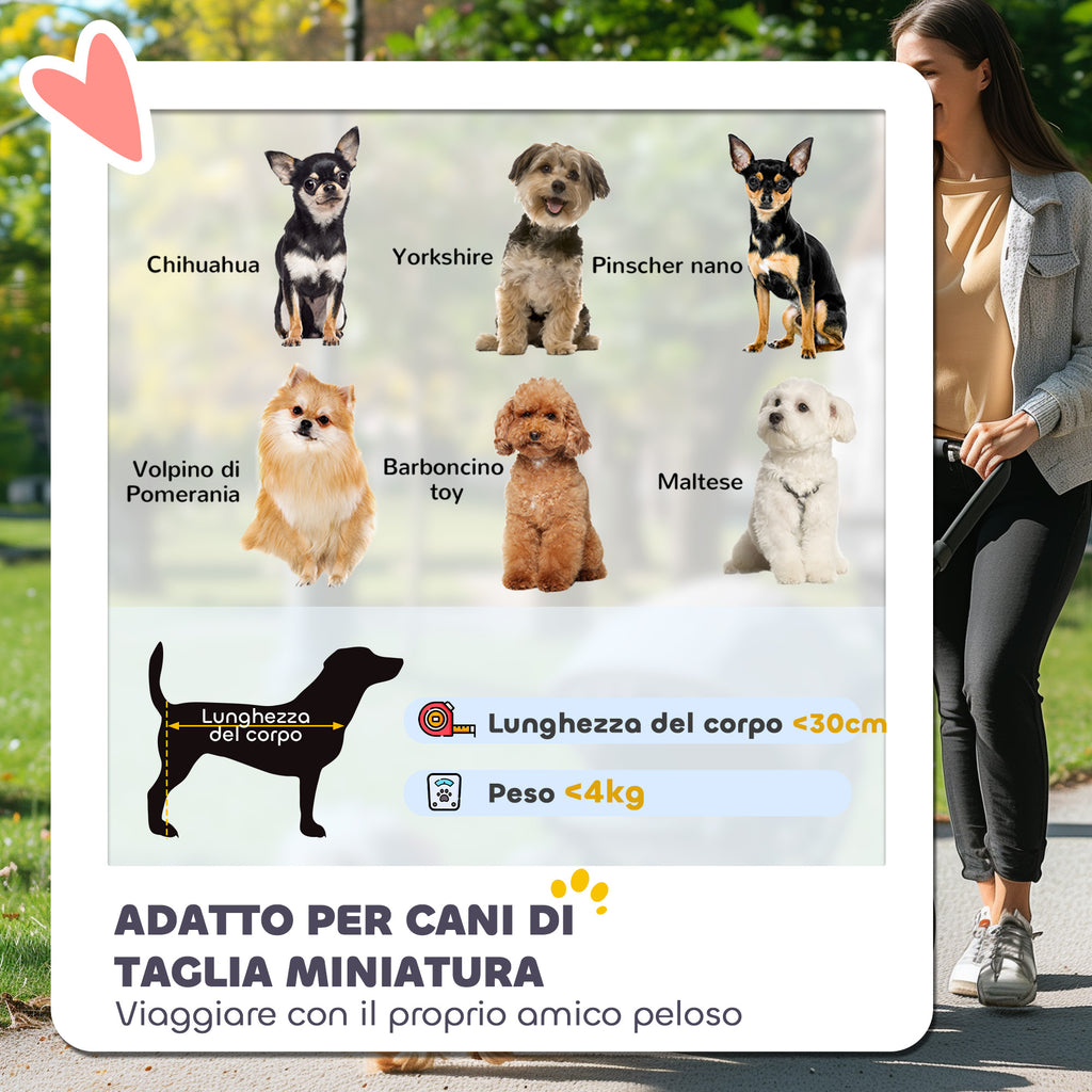 Dog Stroller with 2 Mesh Windows, in Steel and Oxford Fabric, 76x44x103 cm, Black and Dark Green