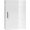 Wall-Mounted Wooden Bathroom Cabinet with 3 Adjustable Glass Shelves on 3 Levels, 40x15x55 cm, White