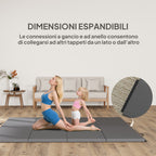 Foldable Gymnastics Mat, 5cm Thick and Non-Slip Fitness Mat, 240x120cm, Grey