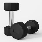 SPORTNOW Set of 2 12-sided Dumbbells weighing 10 kg in Metal and Rubber with Non-Slip Grip, 26x13x13 cm, Black