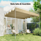 Outsunny Outdoor Pergola Cover Anti-UV in Beige Polyester with 8 Drainage Holes, 392x350 cm
