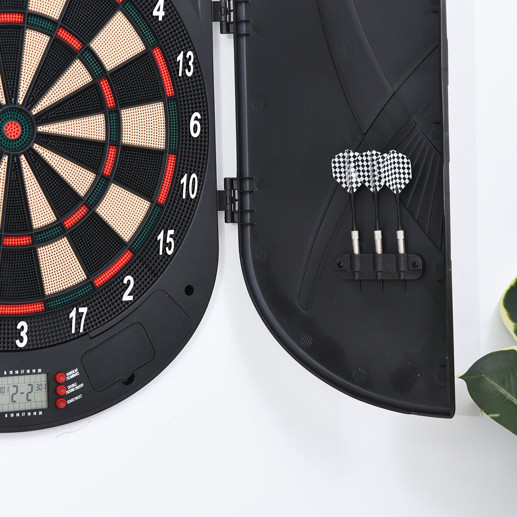 8 Player Electronic Dartboard with 6 Darts, LCD Screen, 2 Doors and 26 Game Modes