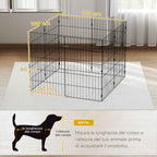 PawHut Dog Playpen Expandable Foldable Metal Enclosure 50x80cm Black
