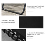 Outsunny Set of 2 Steel Sun Loungers with Reclining Backrest, 189x58x30 cm, Black