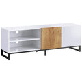 HOMCOM TV Stand for up to 55 Inches with Adjustable Shelves and Cabinet, White