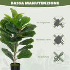 80cm Tall Indoor Artificial Ficus Lyrata Plant with Pot, Home and Office Decoration, Green