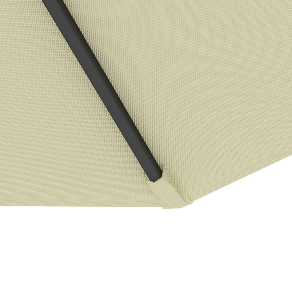 Outsunny 3x2.5m Garden Umbrella with Tilting Arm and Crank Handle, Beige