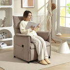 Electric Recliner Chair with Remote Control and Footrest, in Velvet Effect Fabric, 80x83x104 cm, Brown