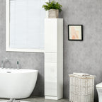 Bathroom Column with Drawer and 2 Cabinets Gloss White, 30x28x170cm