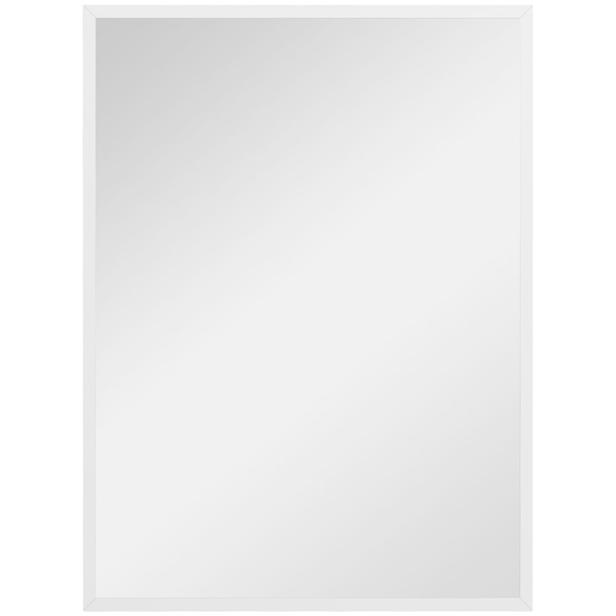 HOMCOM Rectangular Wall Mirror with Hooks, Glass and MDF, 60x80 cm, White