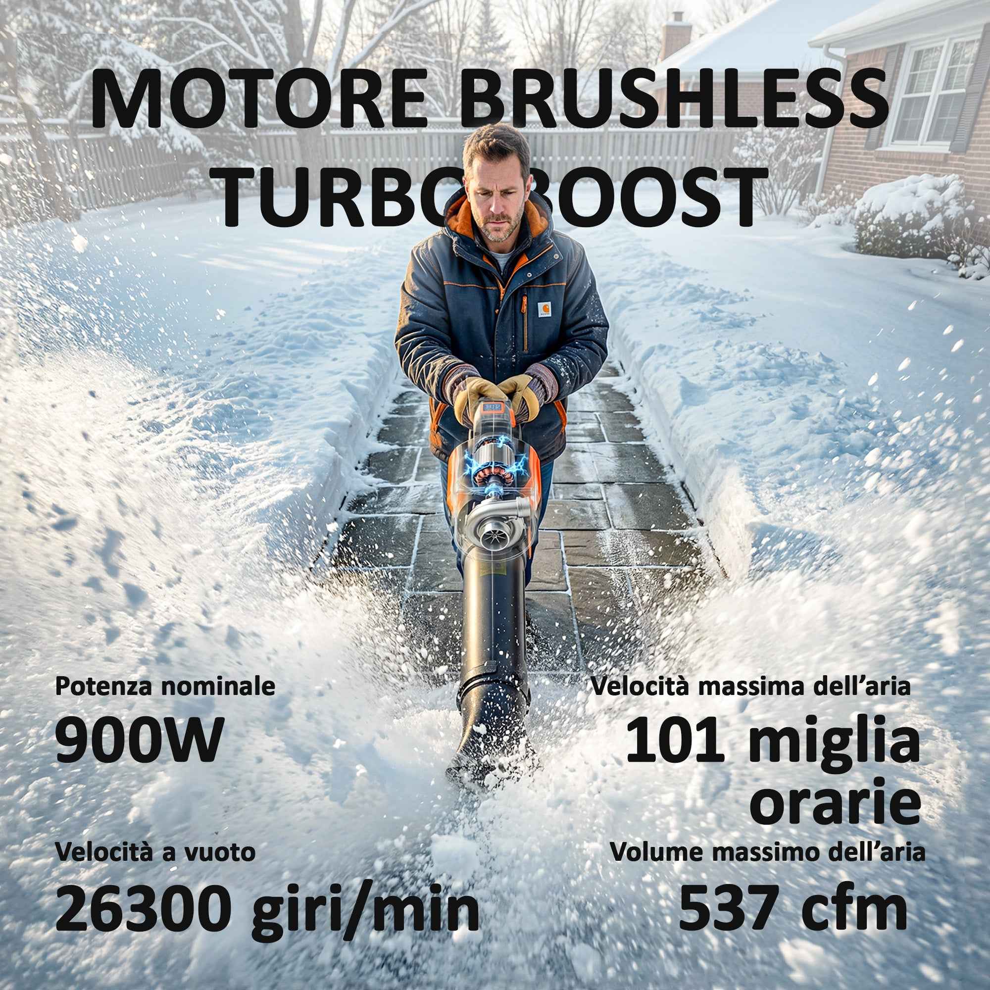 Outsunny 20V Cordless Leaf Blower, 900W Brushless Motor, 3 Speed Levels, Turbo Boost, Battery Charger