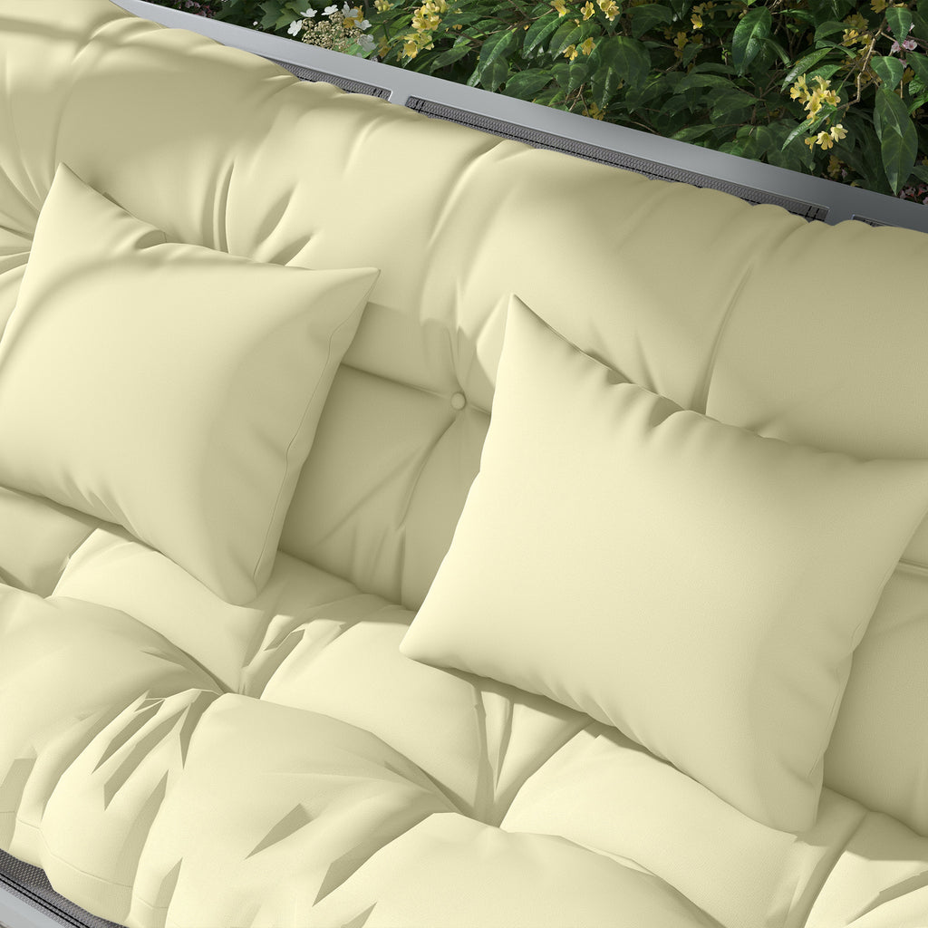 Outsunny Set of 4 Garden Cushions for Backrest and Seat with Padding, in Polyester, Cream