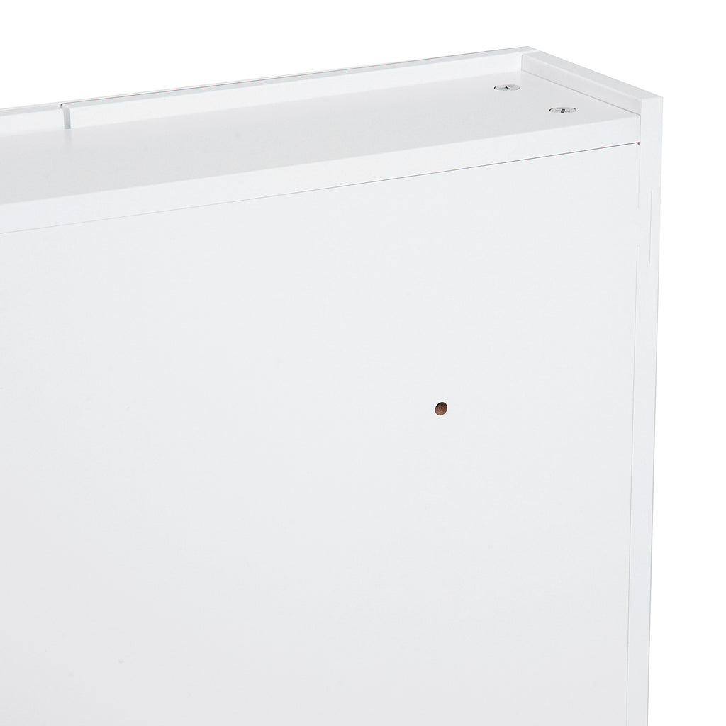 Bathroom Cabinet with 2 Doors and Mirror in White MDF 60 x 75 x 15cm