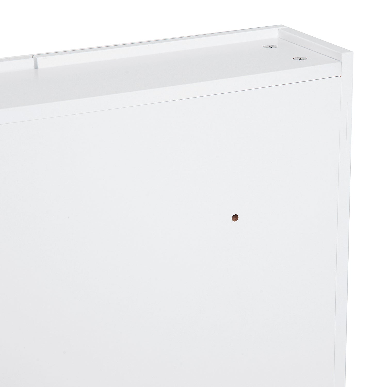 Bathroom Cabinet with 2 Doors and Mirror in White MDF 60 x 75 x 15cm