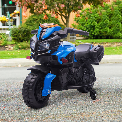 6V Electric Motorcycle for Children 18-48 Months with Headlights and Horn, in PP and Metal, 88.5x42.5x49 cm, Blue