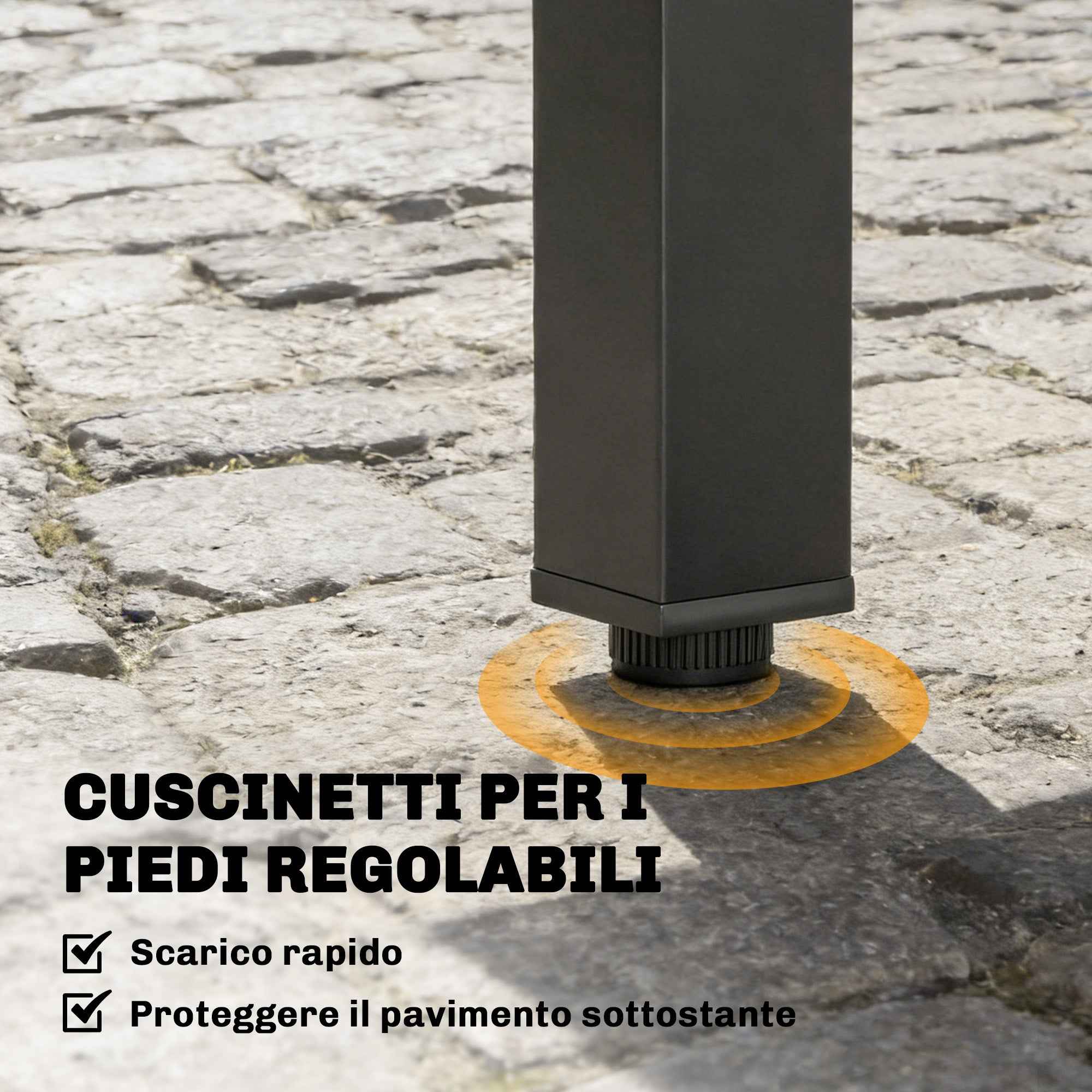 Outsunny Extendable Slatted Garden Table for 4-6 People, Made of Aluminum and Steel, 80/160x80 cm, Black