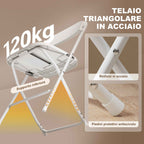 HOMCOM Set of 6 Folding Chairs with Drainage Holes in Plastic and Metal, 45x49x79.5 cm, White