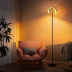 HOMCOM Dimmable Floor Lamp 2700K-6000K with Remote Control and 350° Swivel Double Head, Black