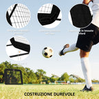 Foldable and Adjustable Outdoor Rebounder for Football, Baseball and Volleyball, 128x118x108-120 cm, Black