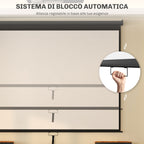 Projector Screen 120" Adjustable with Ceiling and Wall Mount, 4:3 Format, 244x183cm, Black and White