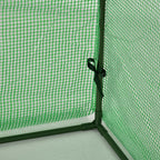 Steel and PP Plastic Tunnel Greenhouse with Roll-Up Doors, 295x100x80 cm, Green
