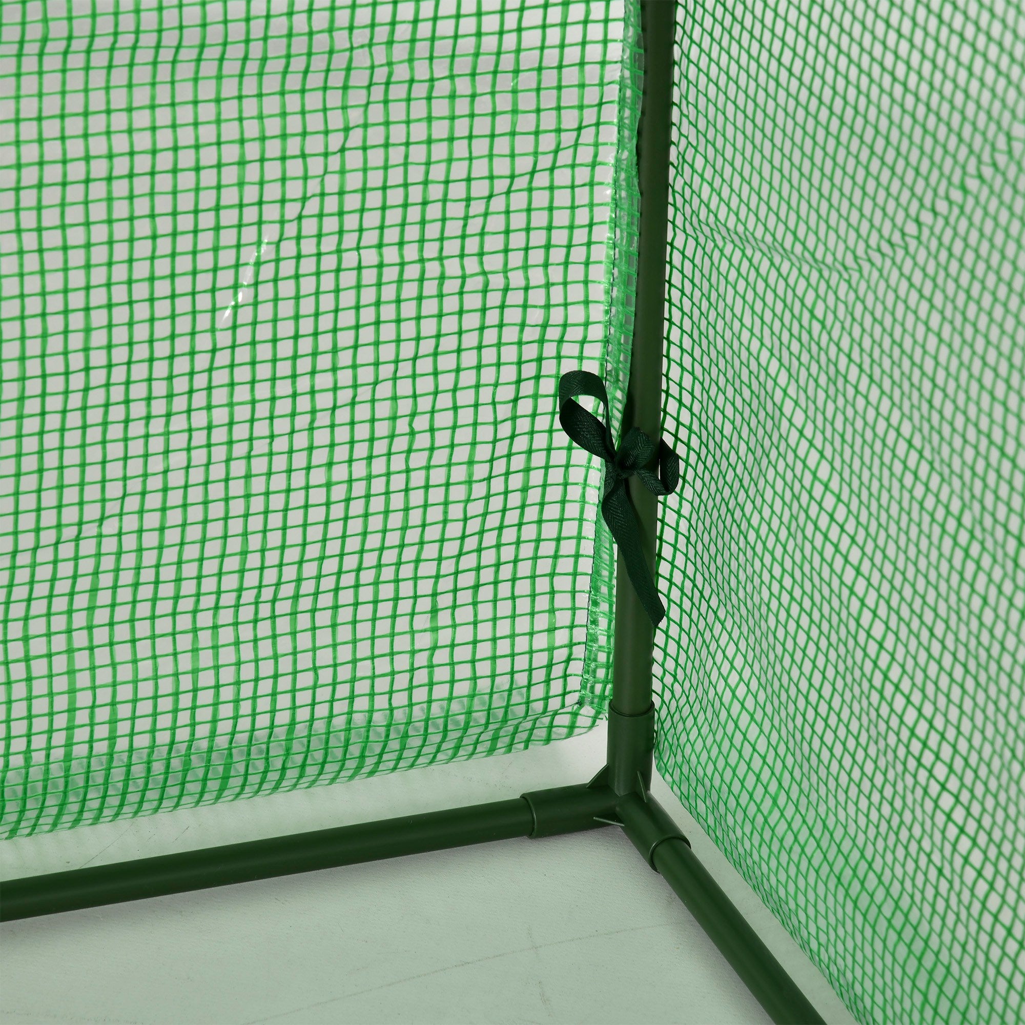 Steel and PP Plastic Tunnel Greenhouse with Roll-Up Doors, 295x100x80 cm, Green