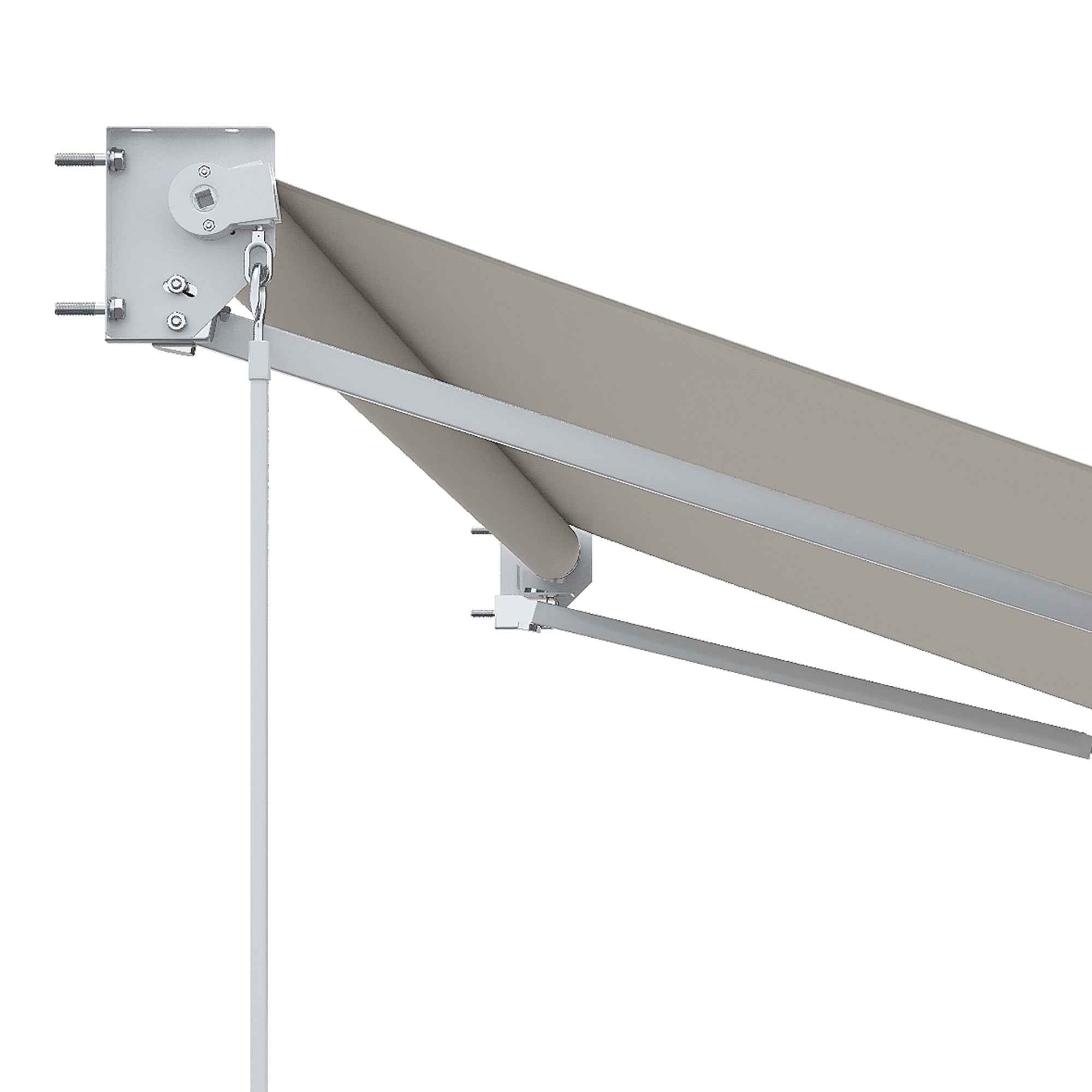 Outsunny 3x2m Adjustable 5°-35° Aluminum and Polyester Awning, Cream White