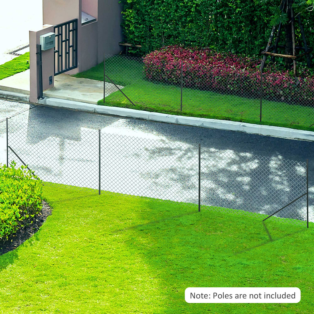 Steel and PVC Outdoor Fencing, 25m Roll, 1.7m Height, Green