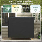 Outsunny 3-Seater Garden Swing Cover, Waterproof and UV-Proof, 220x125x172 cm, Black