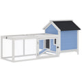 Chicken Coop with Running Area and Removable Nesting Tray, Wooden Garden Chicken Coop with Waterproof Roof, 180x91x79 cm