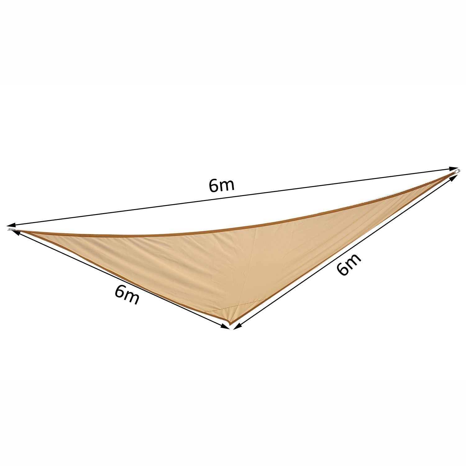 Triangle Awning, Beige, 6x6x6m