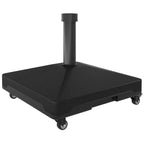Umbrella Base with Wheels and Built-in Handle, in HDPE and Steel, 45x45x40 cm, Black