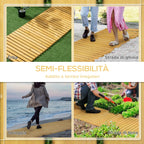 Outsunny Garden Walkway with Rollable and Semi-Flexible Slats, in Fir Wood, 185x60 cm, Yellow