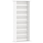 HOMCOM CD Storage Rack with 6 Adjustable Shelves, 360 CDs/185 DVDs Capacity, 58x24x124.5 cm, White