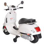 Electric Motorcycle for Children, Vespa Design, 6V Battery with Sounds and Lights, Age 3-6 Years, White