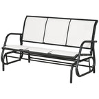 3-Seater Garden Swing Bench in Metal and Breathable Mesh Fabric, 147x70x85cm, Beige - Borge' Group Limited
